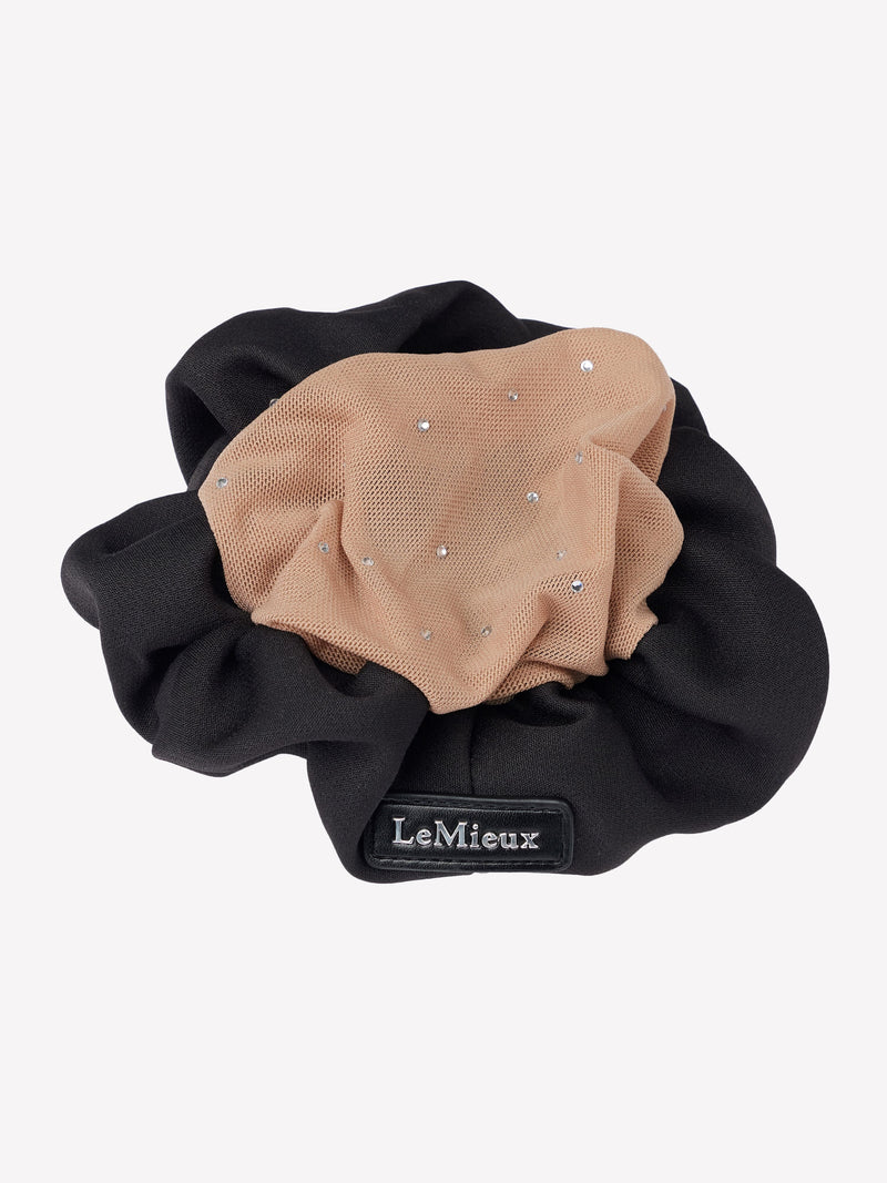 Indlæs billede i Gallery Viewer, CORE Scrunchie with Crystal Hair Net Black/Blonde
