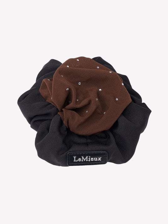 CORE Scrunchie with Crystal Hair Net Black/Brown