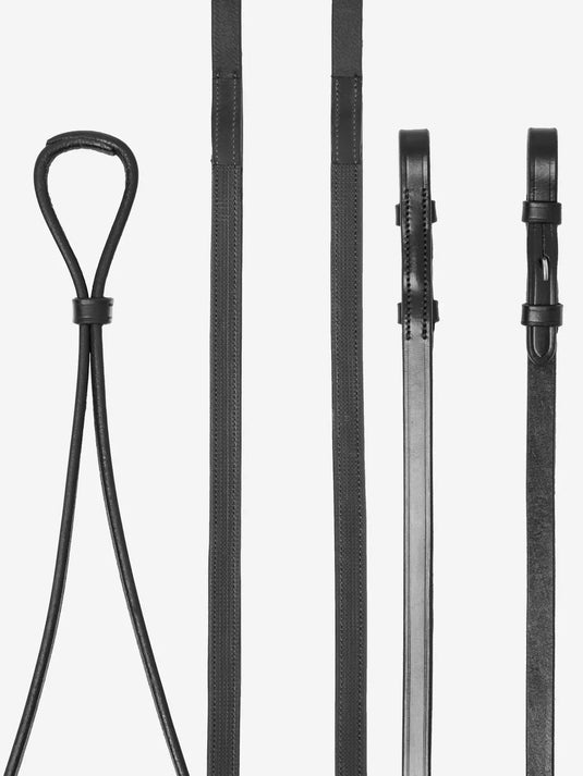 LM(F) CORE Hunter Half Lined Curb Rein Black/Silver