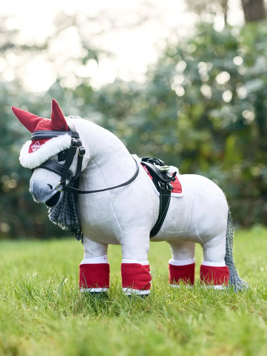 Toy Pony Christmas Headcollar & Leadrope Red