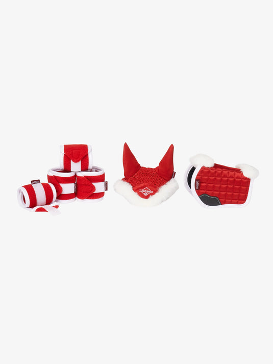 Toy Pony Christmas Headcollar & Leadrope Red