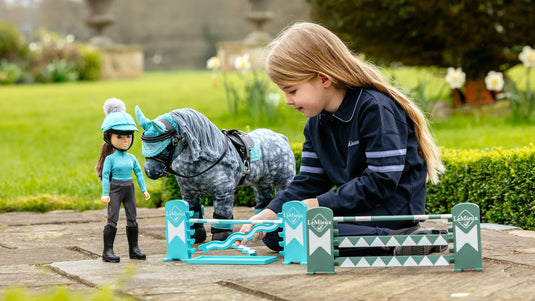 LM Toy Pony Jump Set Azure/Sage/White