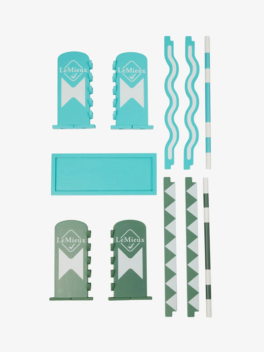 LM Toy Pony Jump Set Azure/Sage/White