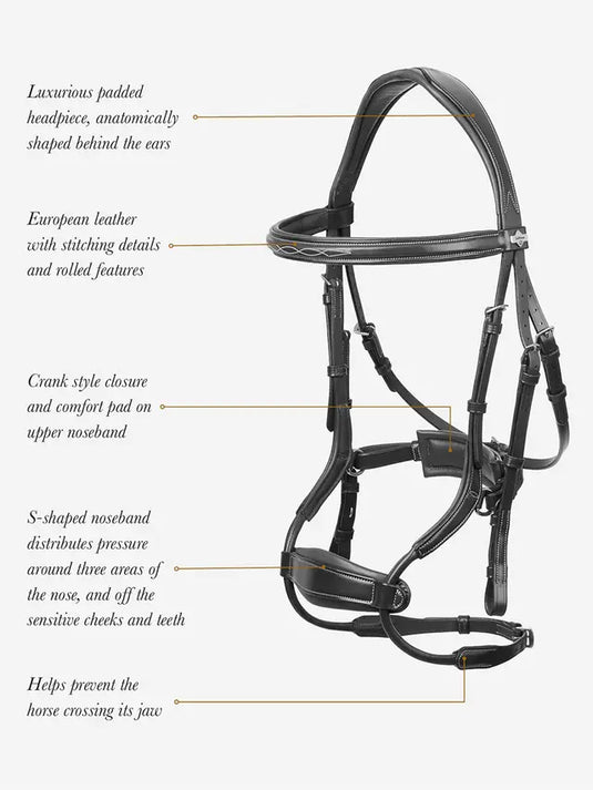 LM(F) CORE Kudos Clear Arc Bridle Black/Silver