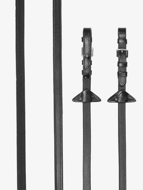 Rubber Half lined Reins Black/Silver