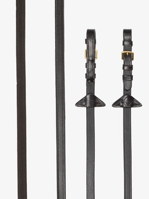 Rubber Half lined Reins Brown/Brass