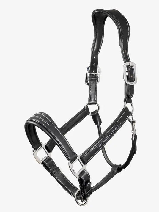 LM(F) CORE Stitched Leather Headcollar Black