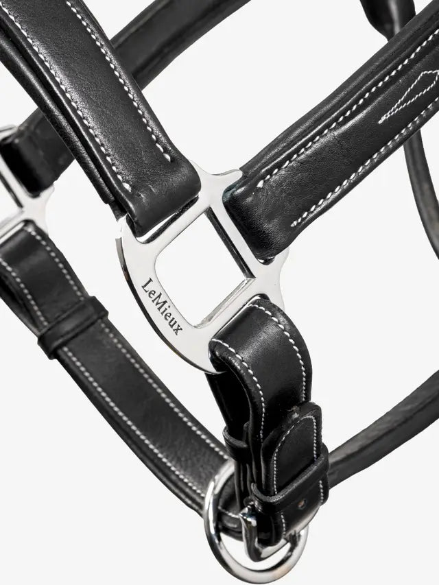 Indlæs billede i Gallery Viewer, LM(F) CORE Stitched Leather Headcollar Black

