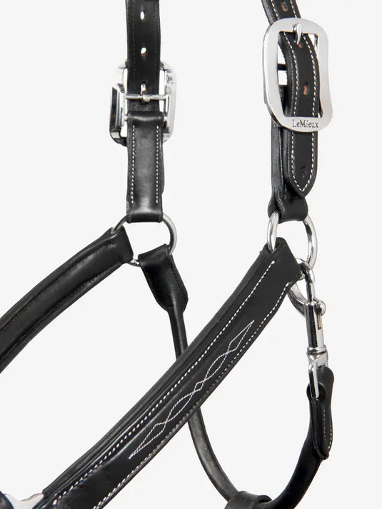 LM(F) CORE Stitched Leather Headcollar Black