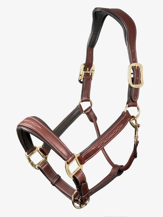 LM(F) CORE Stitched Leather Headcollar Brown