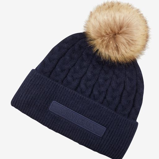 Indlæs billede i Gallery Viewer, Clara Cable Beanie Navy
