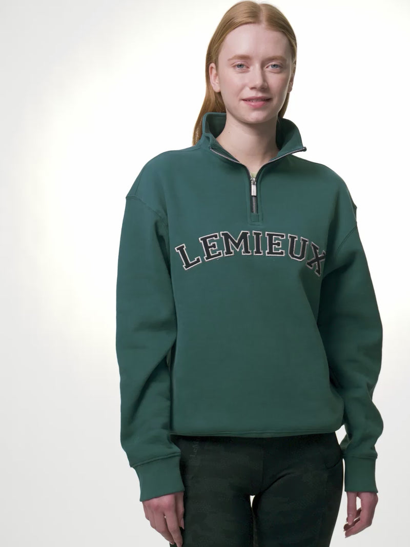 Indlæs og afspil video i Gallery Viewer, SS26 Kelsie Quarter Neck Sweat Jungle
