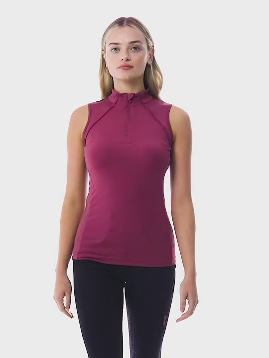 Indlæs og afspil video i Gallery Viewer, SS25 Maria Mesh Sleeveless Baselayer Rosewood
