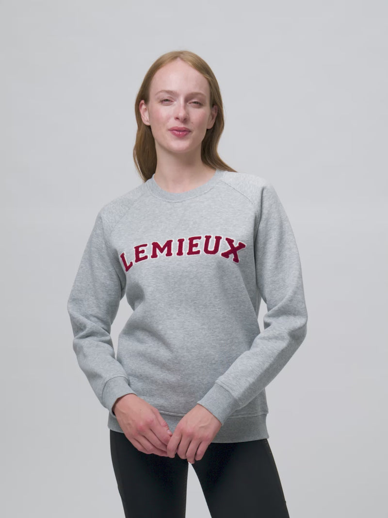 Indlæs og afspil video i Gallery Viewer, Vida Varsity Crew Neck Sweat Grey Marl
